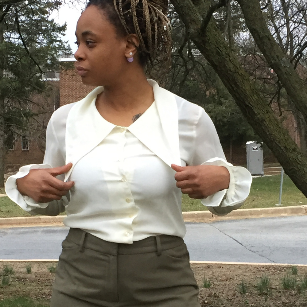 Small Off-White "Extra" Blouse from Express